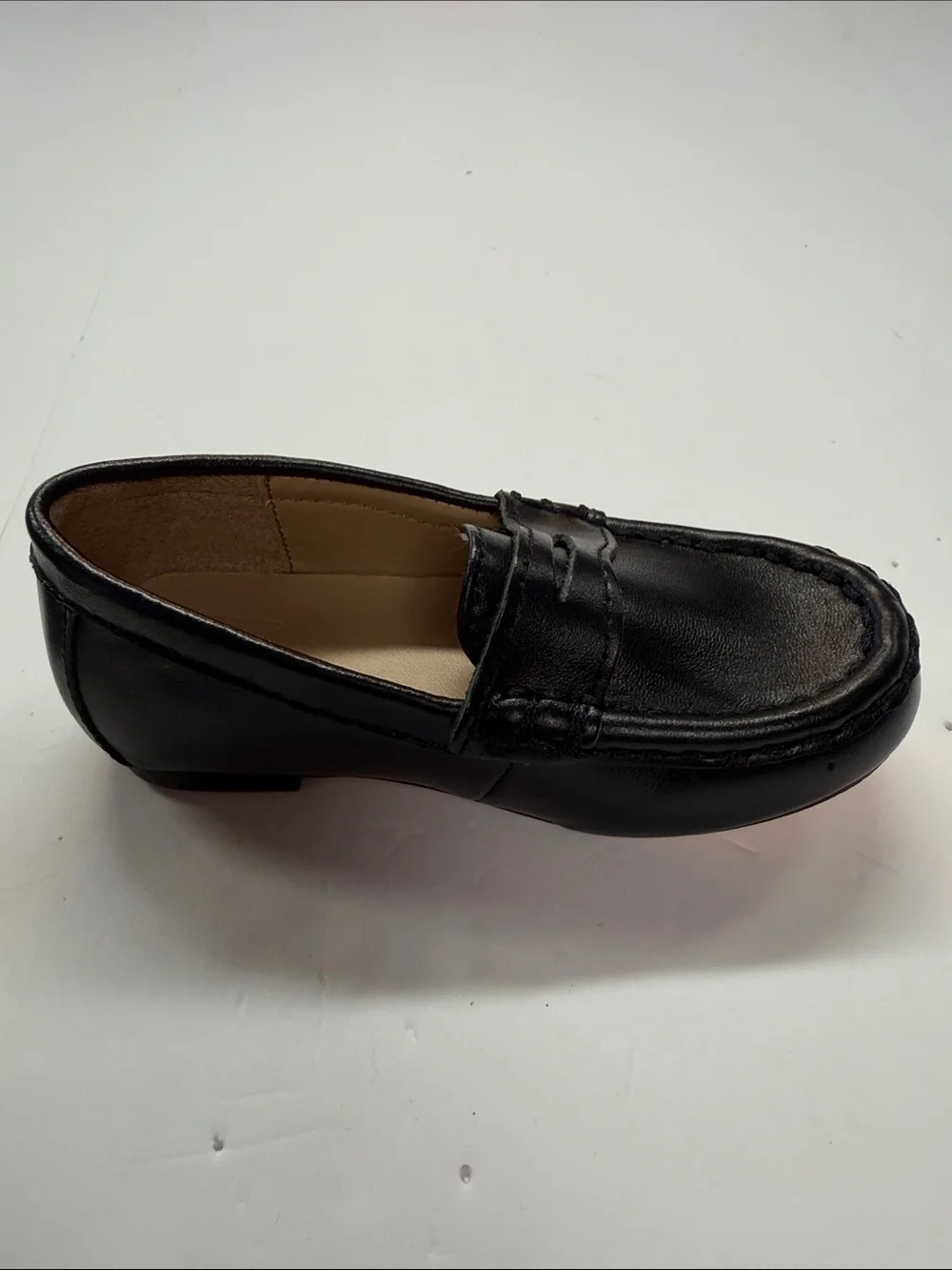 Janie and Jack Black Loafer Slip-on  Leather Insole Toddler Boys Shoe Size 7 NWT